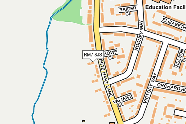 RM7 8JS map - OS OpenMap – Local (Ordnance Survey)