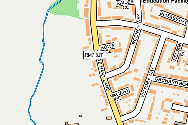 RM7 8JT map - OS OpenMap – Local (Ordnance Survey)