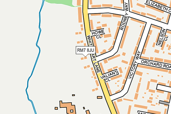 RM7 8JU map - OS OpenMap – Local (Ordnance Survey)