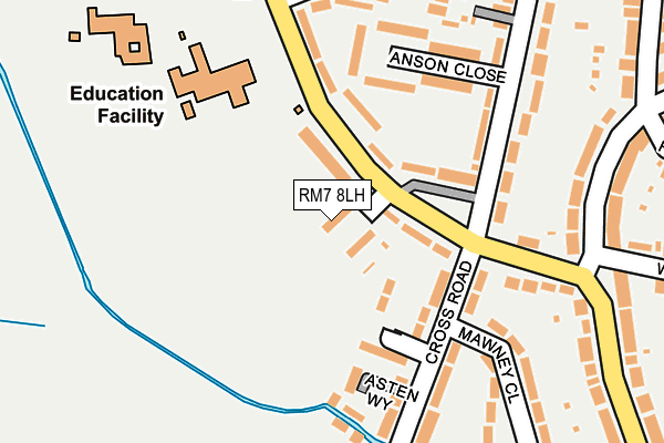 RM7 8LH map - OS OpenMap – Local (Ordnance Survey)