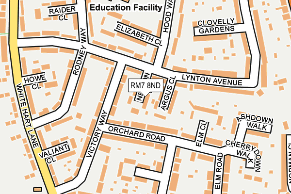 RM7 8ND map - OS OpenMap – Local (Ordnance Survey)