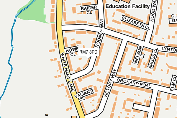 RM7 8PD map - OS OpenMap – Local (Ordnance Survey)