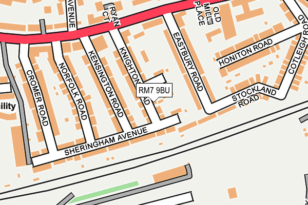 RM7 9BU map - OS OpenMap – Local (Ordnance Survey)