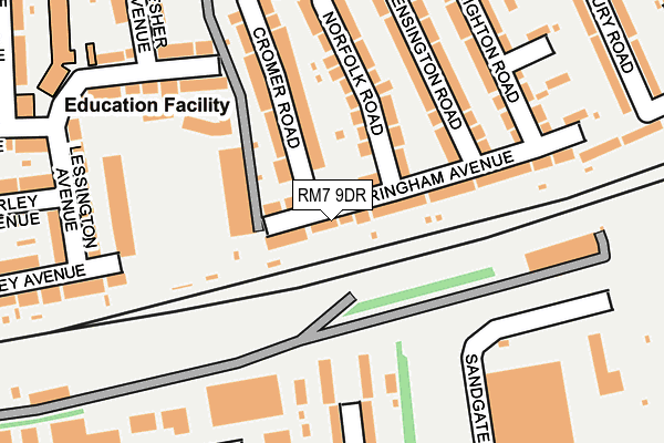 RM7 9DR map - OS OpenMap – Local (Ordnance Survey)