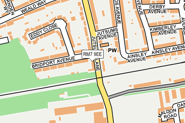 RM7 9EE map - OS OpenMap – Local (Ordnance Survey)