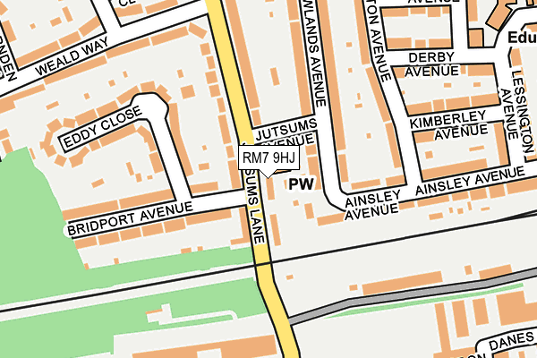 RM7 9HJ map - OS OpenMap – Local (Ordnance Survey)