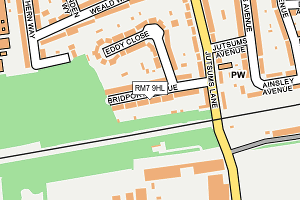 RM7 9HL map - OS OpenMap – Local (Ordnance Survey)