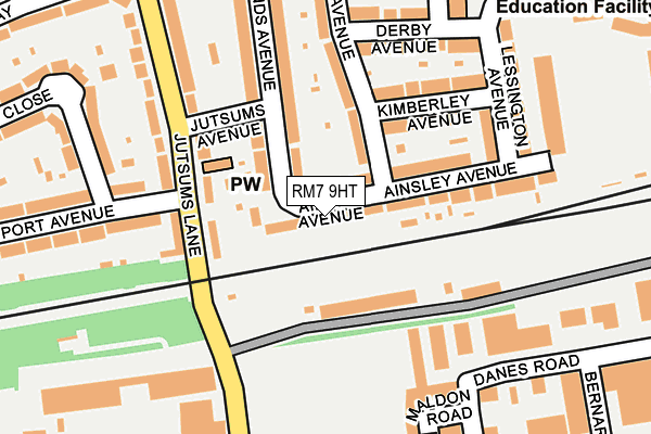 RM7 9HT map - OS OpenMap – Local (Ordnance Survey)