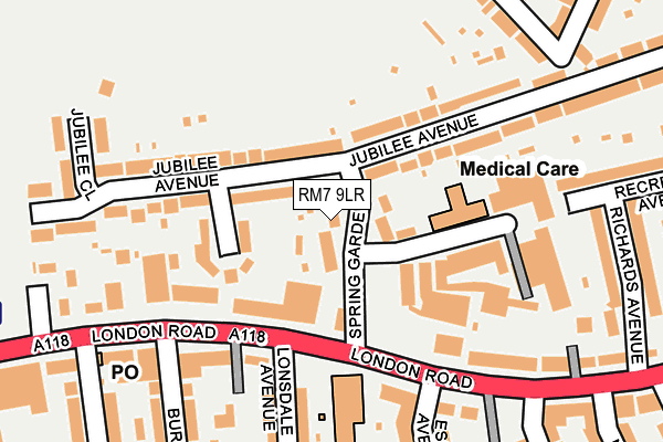 RM7 9LR map - OS OpenMap – Local (Ordnance Survey)