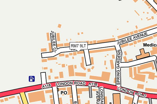 RM7 9LT map - OS OpenMap – Local (Ordnance Survey)
