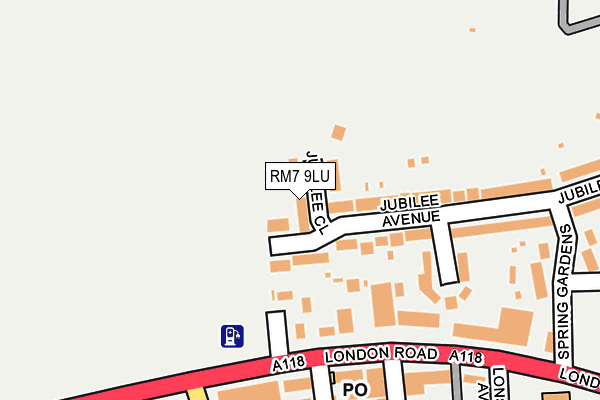 RM7 9LU map - OS OpenMap – Local (Ordnance Survey)