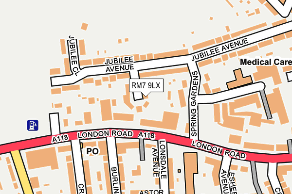 RM7 9LX map - OS OpenMap – Local (Ordnance Survey)