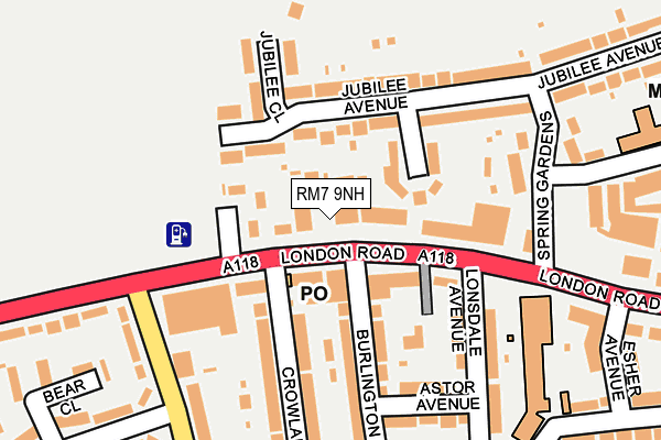 RM7 9NH map - OS OpenMap – Local (Ordnance Survey)