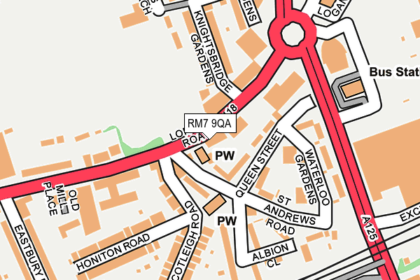 RM7 9QA map - OS OpenMap – Local (Ordnance Survey)