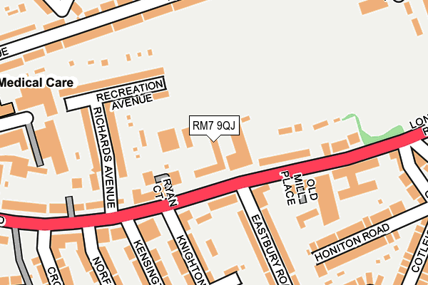 RM7 9QJ map - OS OpenMap – Local (Ordnance Survey)