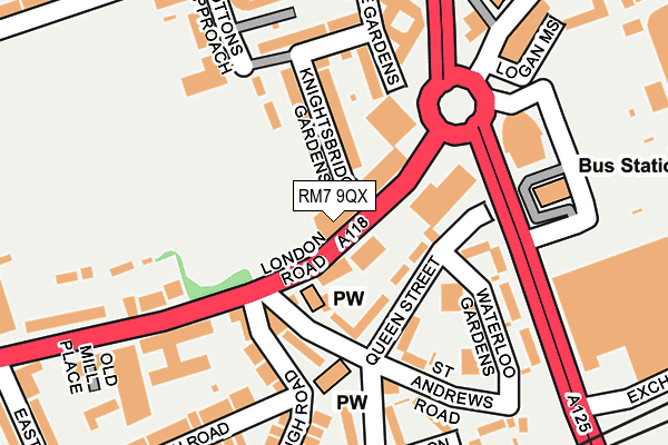 RM7 9QX map - OS OpenMap – Local (Ordnance Survey)