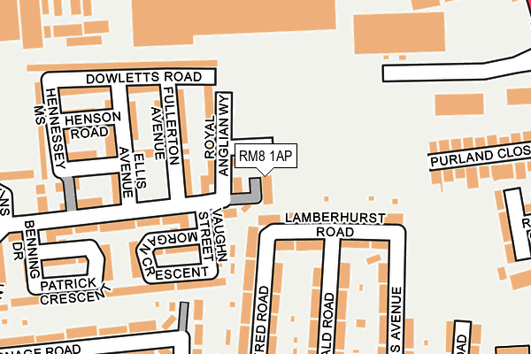 RM8 1AP map - OS OpenMap – Local (Ordnance Survey)