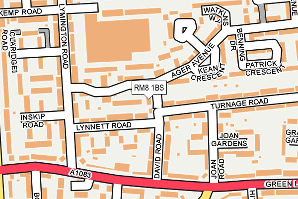 RM8 1BS map - OS OpenMap – Local (Ordnance Survey)