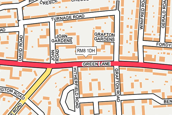 RM8 1DH map - OS OpenMap – Local (Ordnance Survey)