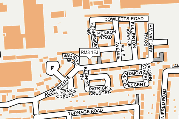 RM8 1EJ map - OS OpenMap – Local (Ordnance Survey)