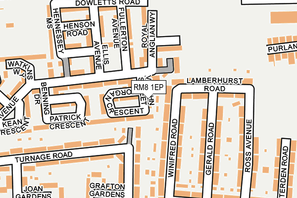 RM8 1EP map - OS OpenMap – Local (Ordnance Survey)