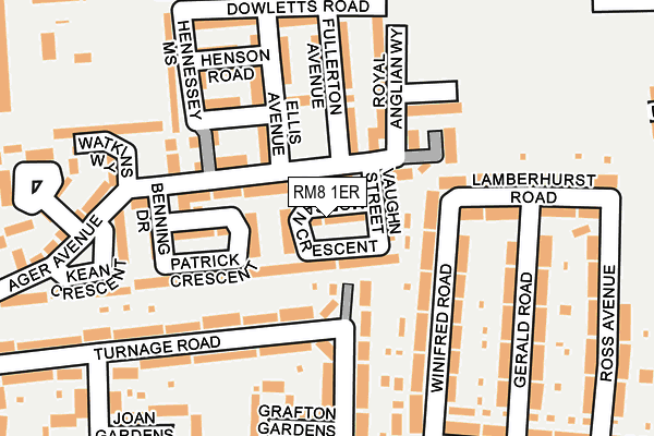 RM8 1ER map - OS OpenMap – Local (Ordnance Survey)