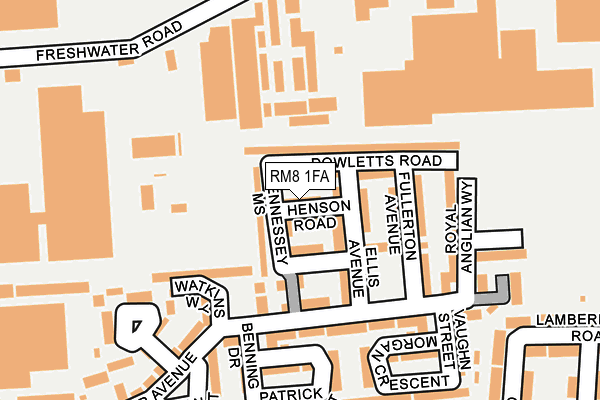 RM8 1FA map - OS OpenMap – Local (Ordnance Survey)