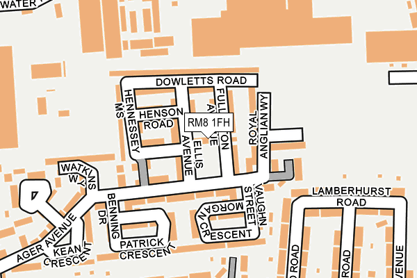 RM8 1FH map - OS OpenMap – Local (Ordnance Survey)