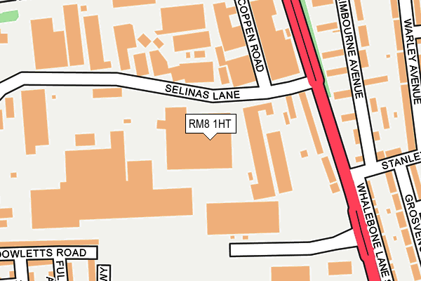 RM8 1HT map - OS OpenMap – Local (Ordnance Survey)