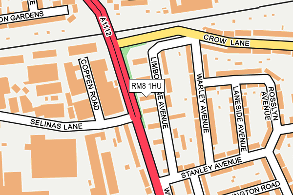 RM8 1HU map - OS OpenMap – Local (Ordnance Survey)