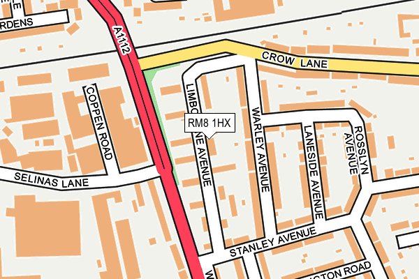 RM8 1HX map - OS OpenMap – Local (Ordnance Survey)