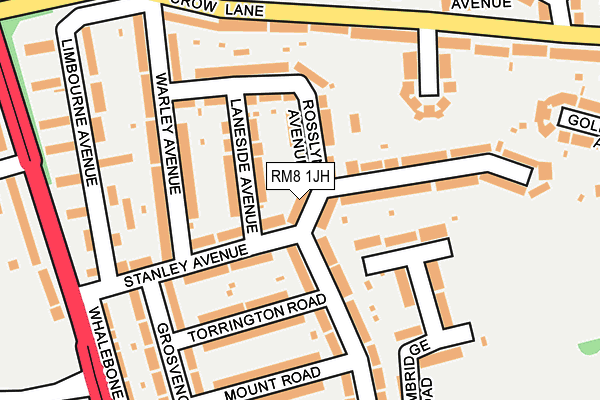 RM8 1JH map - OS OpenMap – Local (Ordnance Survey)