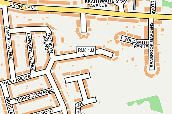 RM8 1JJ map - OS OpenMap – Local (Ordnance Survey)