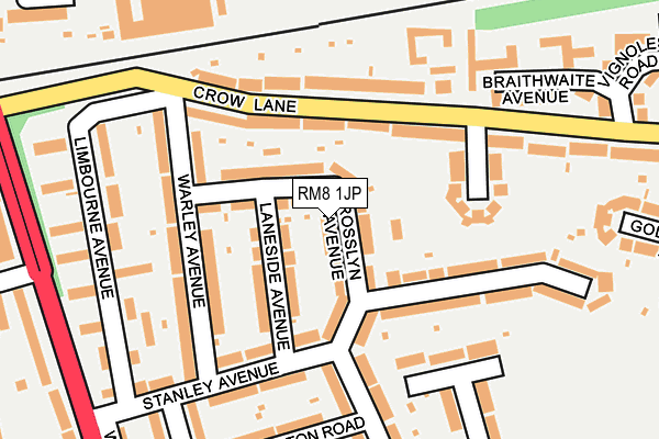 RM8 1JP map - OS OpenMap – Local (Ordnance Survey)