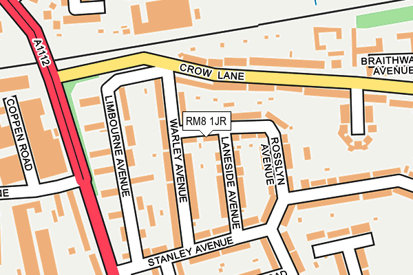 RM8 1JR map - OS OpenMap – Local (Ordnance Survey)