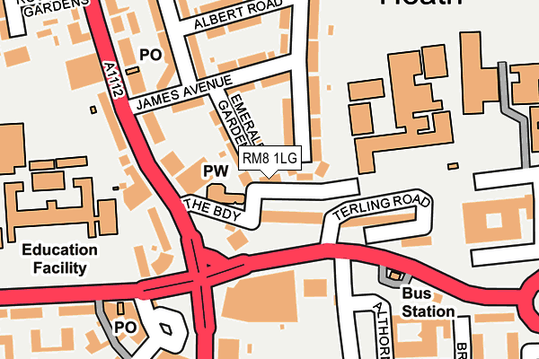 RM8 1LG map - OS OpenMap – Local (Ordnance Survey)