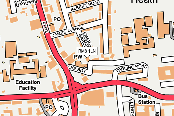 RM8 1LN map - OS OpenMap – Local (Ordnance Survey)