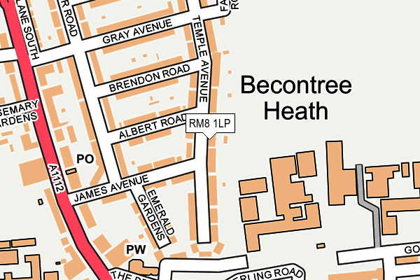 RM8 1LP map - OS OpenMap – Local (Ordnance Survey)