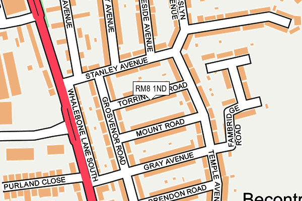 RM8 1ND map - OS OpenMap – Local (Ordnance Survey)
