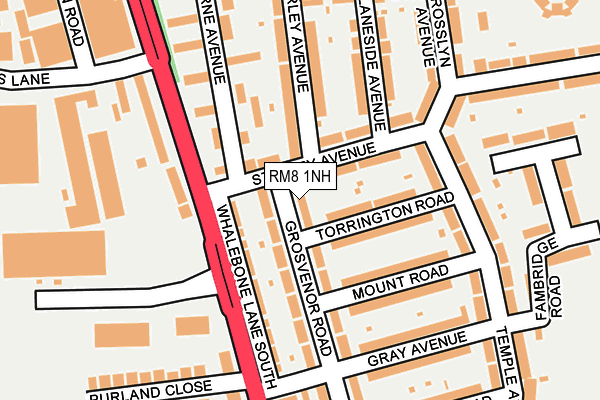 RM8 1NH map - OS OpenMap – Local (Ordnance Survey)