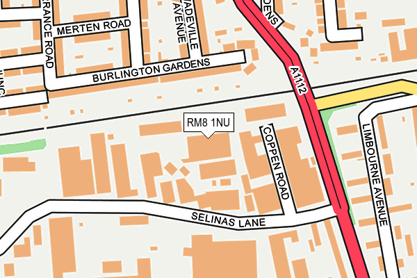 RM8 1NU map - OS OpenMap – Local (Ordnance Survey)
