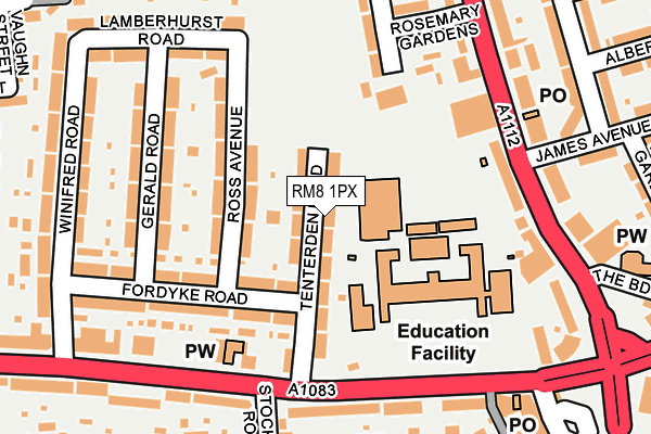 Map of DAGENHAM SHOP FRONTS LTD at local scale