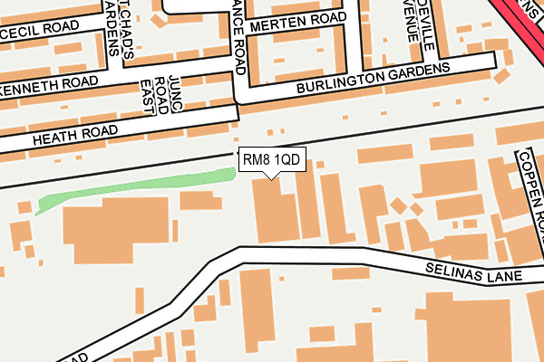 RM8 1QD map - OS OpenMap – Local (Ordnance Survey)