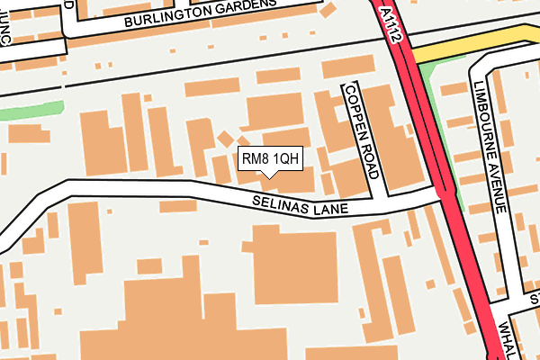 RM8 1QH map - OS OpenMap – Local (Ordnance Survey)