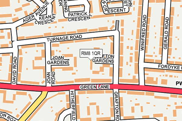 RM8 1QR map - OS OpenMap – Local (Ordnance Survey)