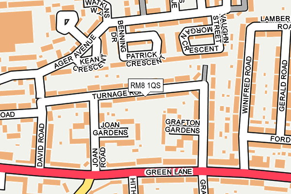 RM8 1QS map - OS OpenMap – Local (Ordnance Survey)