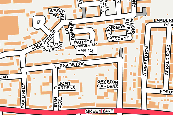 RM8 1QT map - OS OpenMap – Local (Ordnance Survey)