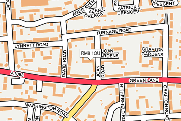 RM8 1QU map - OS OpenMap – Local (Ordnance Survey)