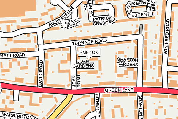 RM8 1QX map - OS OpenMap – Local (Ordnance Survey)