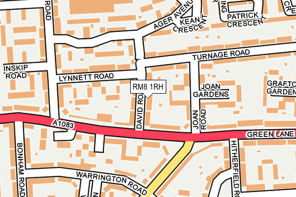 RM8 1RH map - OS OpenMap – Local (Ordnance Survey)